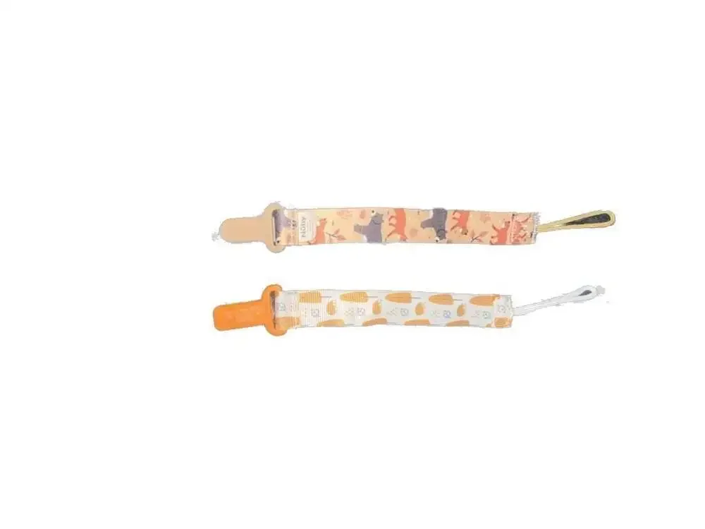 Nuby Woodland Animal and Leaf Print Pacifier Clips - 2 Pc
